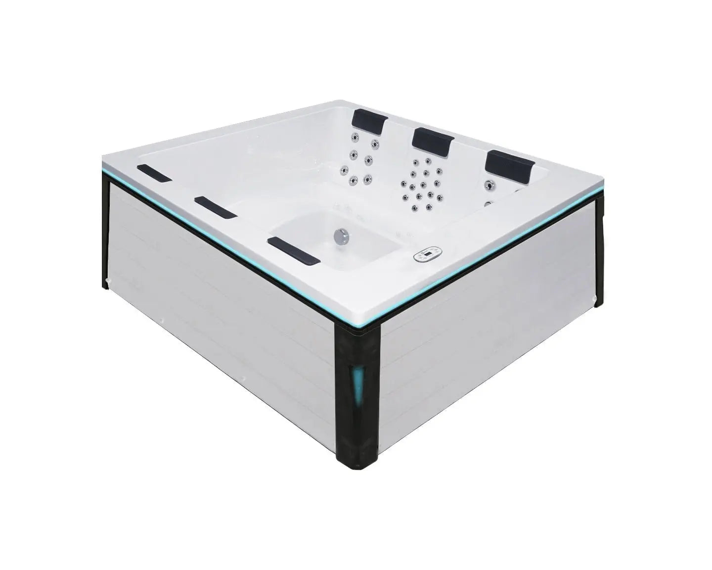 Moderne witte 6-persoons jacuzzi met geïntegreerde jets en zitplaatsen, ideaal als zwemspa of swimspa voor buitengebruik.;Passion Spas Spa Serene 6 - Home & Garden > Pool & Spa > Spas Spa;Passion Spas Spa Serene 6 - Home & Garden > Pool & Spa > Spas Spa