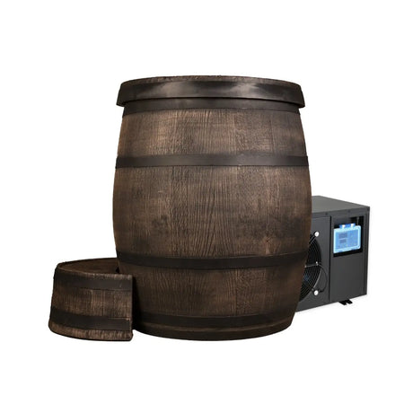 The Wim Hof Icebarrel XL ice bath with chiller;The Wim Hof Icebarrel XL for tall guys deminsension;The Wim Hof Icebarrel XL economical ice bath;The Wim Hof Icebarrel XL in the Wim Hof experience center