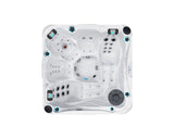 Delight spa aerial view showing premium white interior, dual loungers, and strategic jet placement for optimal hydrotherapy - Passion Spas Hot Tubs