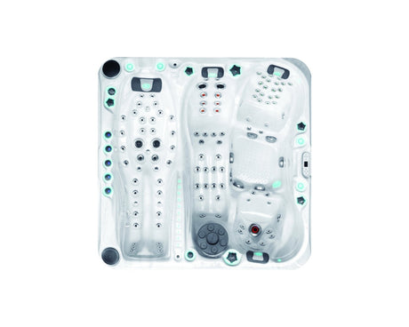 Euphoria luxury spa with Levitation Bed, 100+ jets, and multiple massage zones, shown in white finish - Passion Spas Exclusive Collection