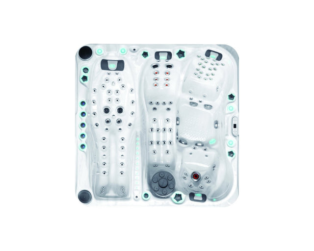 Euphoria luxury spa with Levitation Bed, 100+ jets, and multiple massage zones, shown in white finish - Passion Spas Exclusive Collection