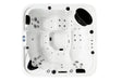 Tropic Spas Key Largo spa van bovenaf, met witte kuip, gevormde zit- en ligplaatsen en massagejets.