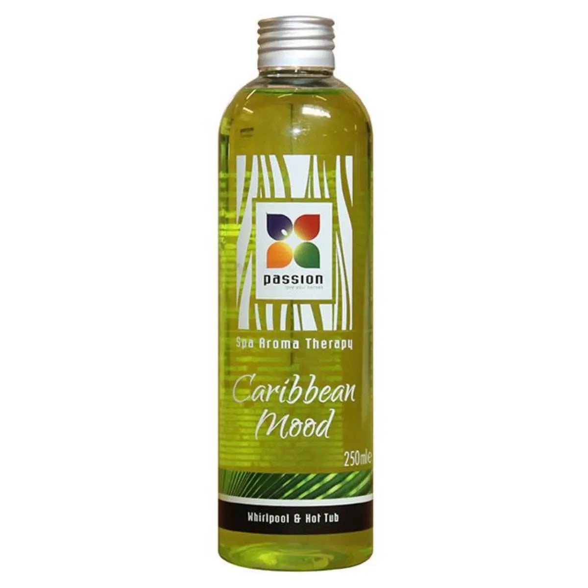 Fles aromatiche Caribbean Mood voor jacuzzi buiten, ideaal bij swimspa en zwemspa gebruik.
