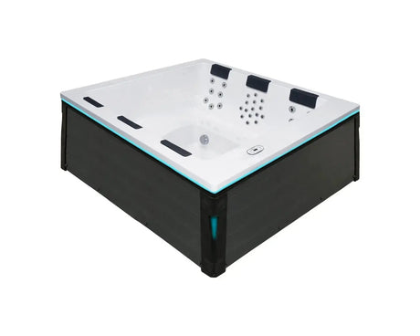 Moderne witte 6-persoons jacuzzi met geïntegreerde jets en zitplaatsen, ideaal als zwemspa of swimspa voor buitengebruik.;Passion Spas Spa Serene 6 - Home & Garden > Pool & Spa > Spas Spa;Passion Spas Spa Serene 6 - Home & Garden > Pool & Spa > Spas Spa