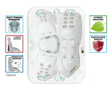 Witte 3-persoons jacuzzi met ligstoel en zitplaatsen, ideaal voor zwemspa en jacuzzi buiten kopen.